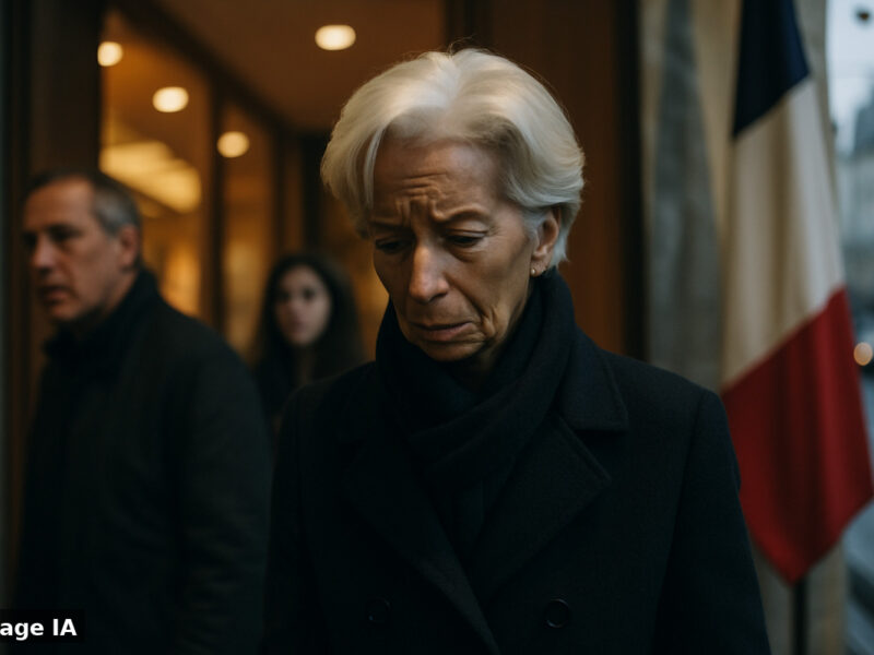 Christine Lagarde à la BCE discutant des mesures de réduction du déficit français.