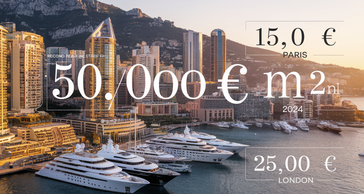 Immobilier de luxe  Monaco affiche 50000m² creusant lécart avec paris 15000